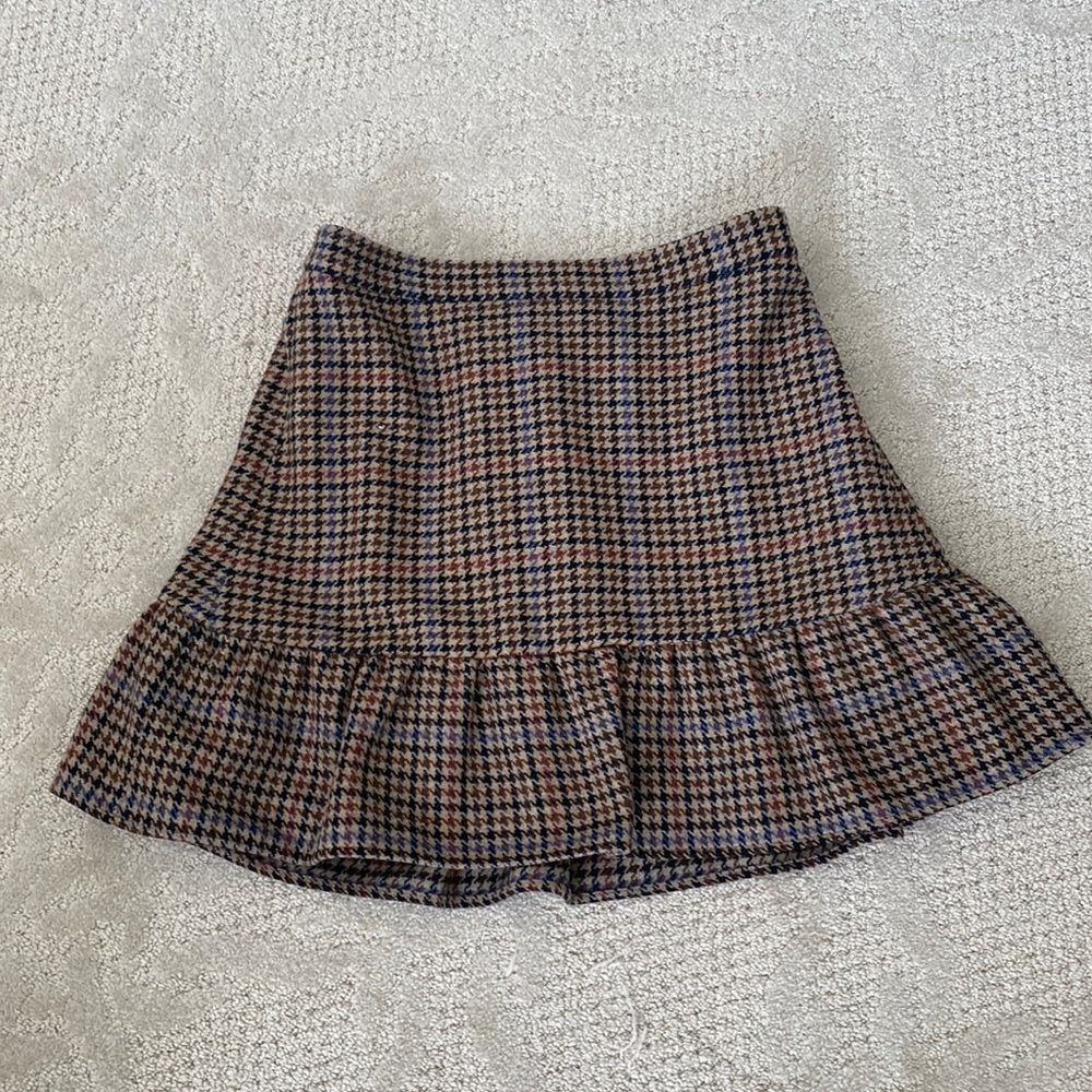 J. Crew Plaid Skirt in Brown and Black